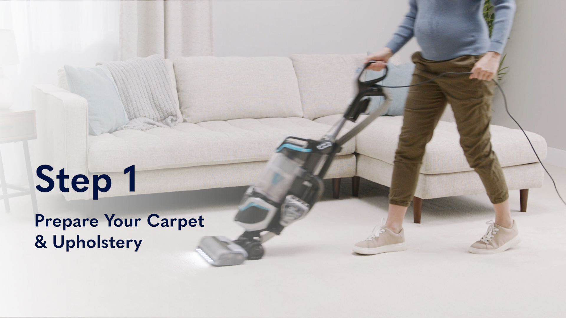 Steps to use a carpet cleaner